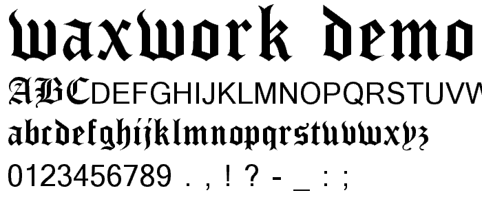 waxwork DEMO font